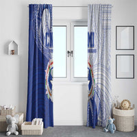 Northern Mariana Islands Window Curtain CNMI Seal LT05 - Polynesian Pride