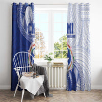 Northern Mariana Islands Window Curtain CNMI Seal LT05 - Polynesian Pride