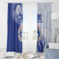 Northern Mariana Islands Window Curtain CNMI Seal LT05 - Polynesian Pride