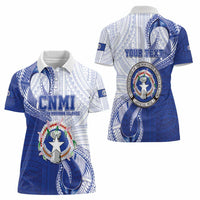 Personalized Northern Mariana Islands Women Polo Shirt CNMI Seal LT05 - Polynesian Pride