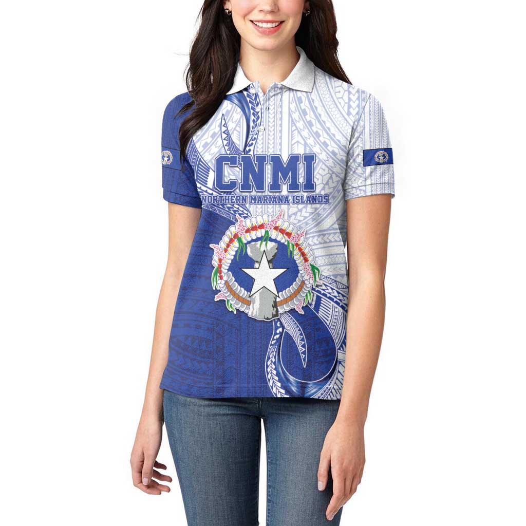 Personalized Northern Mariana Islands Women Polo Shirt CNMI Seal LT05 - Polynesian Pride
