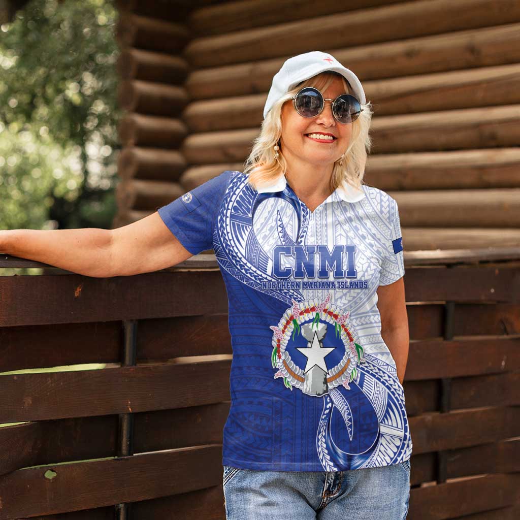 Personalized Northern Mariana Islands Women Polo Shirt CNMI Seal LT05 - Polynesian Pride