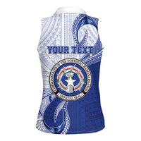 Personalized Northern Mariana Islands Women Sleeveless Polo Shirt CNMI Seal LT05 - Polynesian Pride