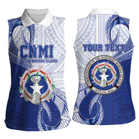 Personalized Northern Mariana Islands Women Sleeveless Polo Shirt CNMI Seal LT05 - Polynesian Pride