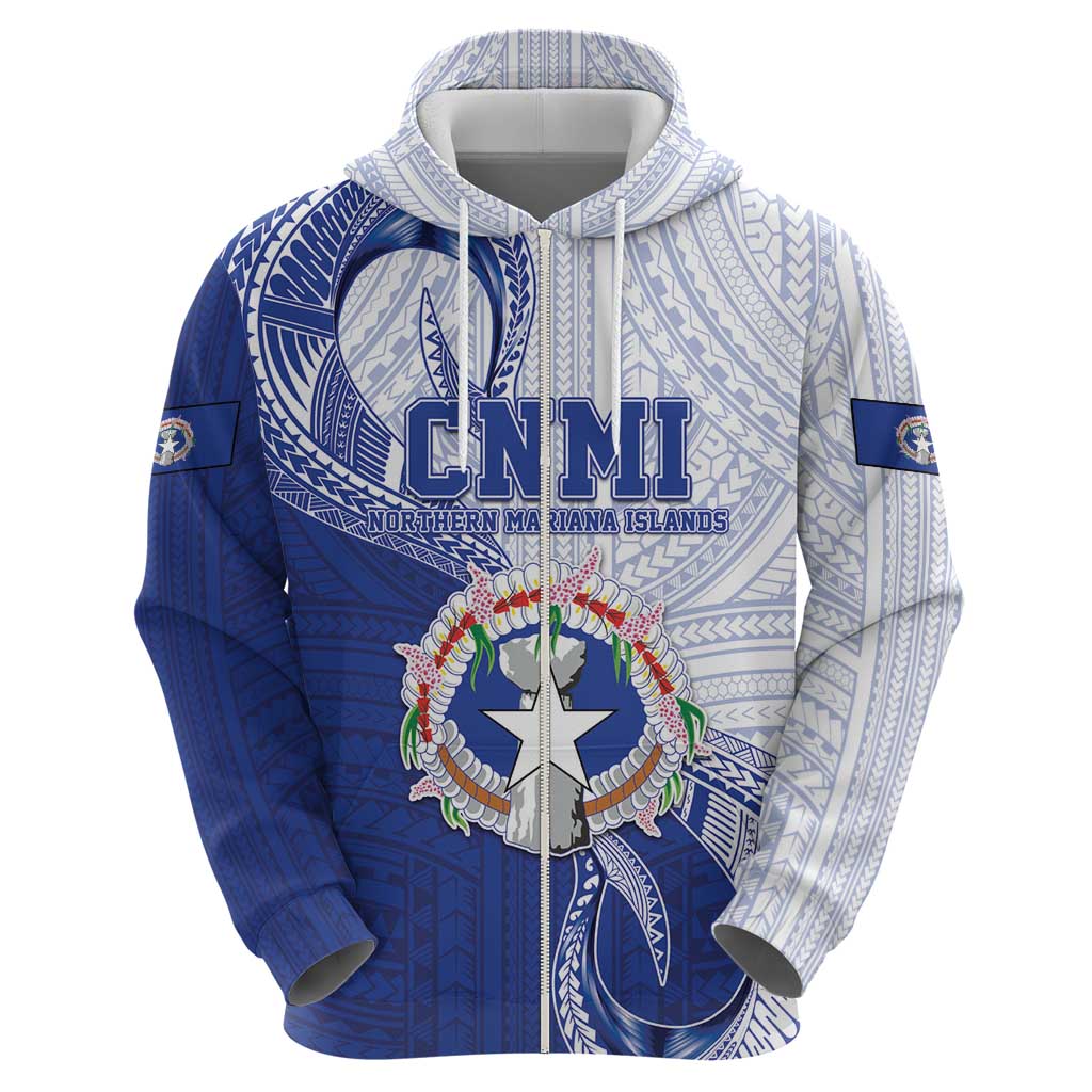 Personalized Northern Mariana Islands Zip Hoodie CNMI Seal LT05 - Polynesian Pride