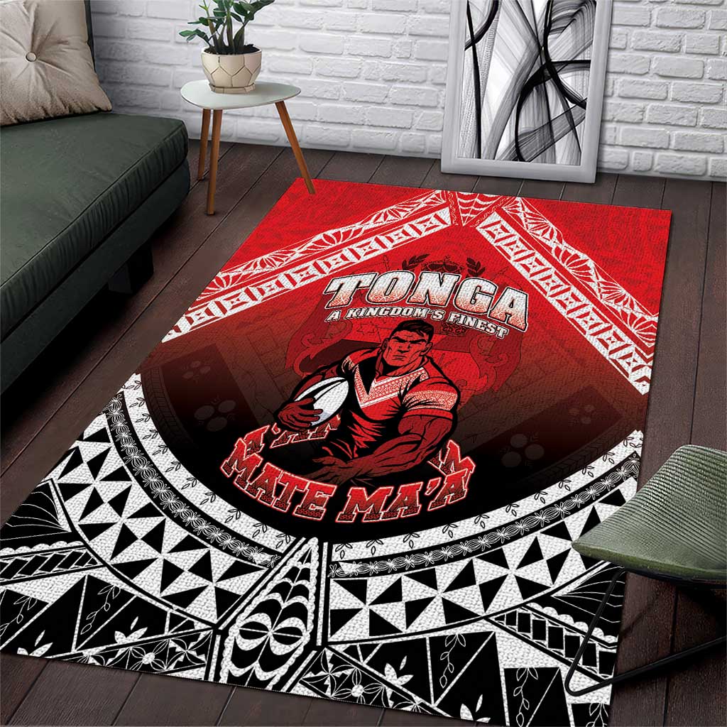 Rugby Tonga MMT Area Rug Mana O Tonga LT05 Red - Polynesian Pride