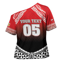 Custom Rugby Tonga MMT Cross Shoulder Shirt Mana O Tonga LT05 - Polynesian Pride