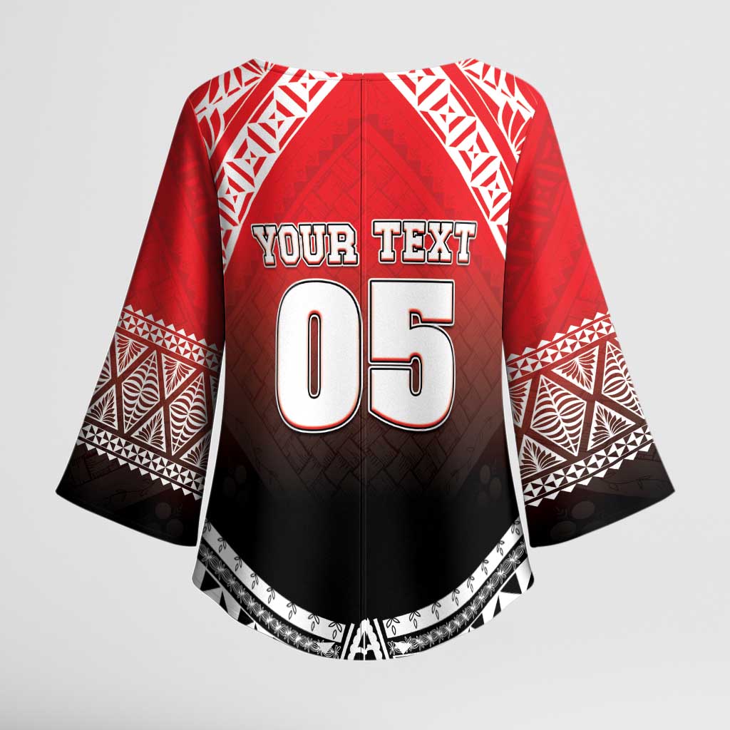 Custom Rugby Tonga MMT Kimono Sleeve Blouse Mana O Tonga LT05 - Polynesian Pride
