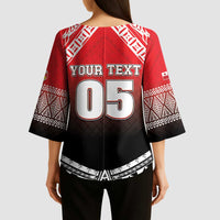 Custom Rugby Tonga MMT Kimono Sleeve Blouse Mana O Tonga LT05 - Polynesian Pride