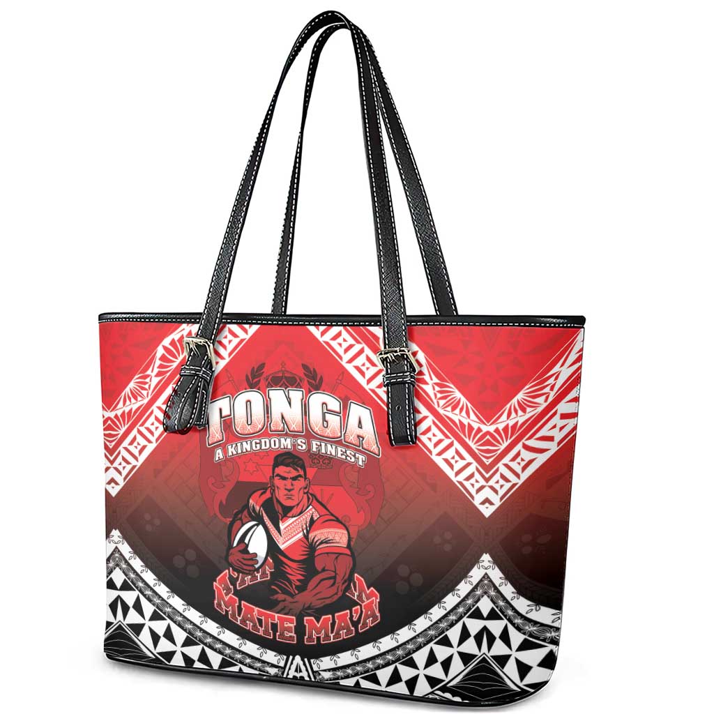 Rugby Tonga MMT Leather Tote Bag Mana O Tonga LT05 - Polynesian Pride