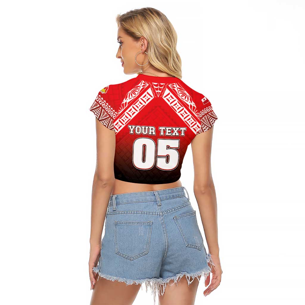 Custom Rugby Tonga MMT Raglan Cropped T Shirt Mana O Tonga LT05 - Polynesian Pride