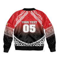 Custom Rugby Tonga MMT Sleeve Zip Bomber Jacket Mana O Tonga LT05 - Polynesian Pride