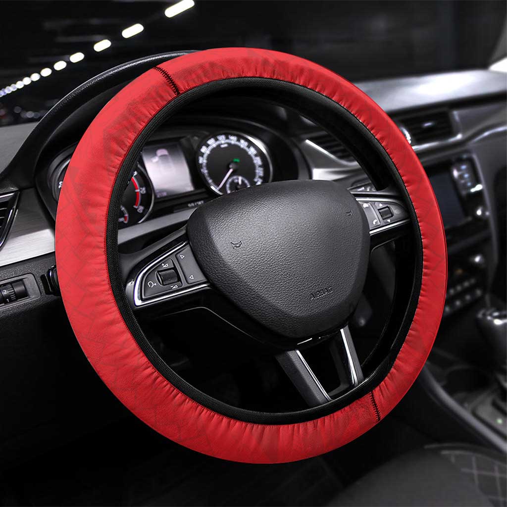 Rugby Tonga MMT Steering Wheel Cover Mana O Tonga LT05 Universal Fit Red - Polynesian Pride