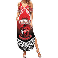 Custom Rugby Tonga MMT Summer Maxi Dress Mana O Tonga LT05 Women Red - Polynesian Pride