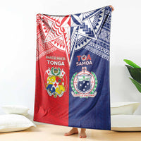 Rugby Samoa And Tonga Blanket Toa Samoa With Mate Maa LT05 - Polynesian Pride