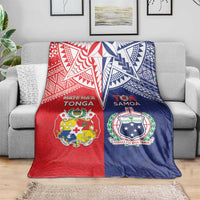 Rugby Samoa And Tonga Blanket Toa Samoa With Mate Maa LT05 - Polynesian Pride