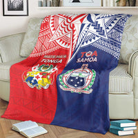 Rugby Samoa And Tonga Blanket Toa Samoa With Mate Maa LT05 - Polynesian Pride