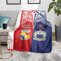 Rugby Samoa And Tonga Blanket Toa Samoa With Mate Maa LT05 - Polynesian Pride