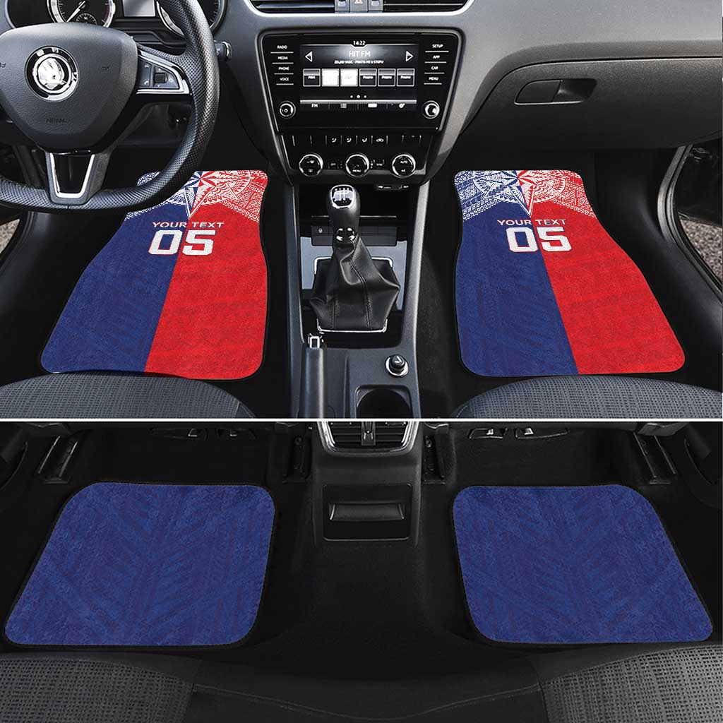 Custom Rugby Samoa And Tonga Car Mats Toa Samoa With Mate Maa LT05 Set 4pcs Multicolor - Polynesian Pride