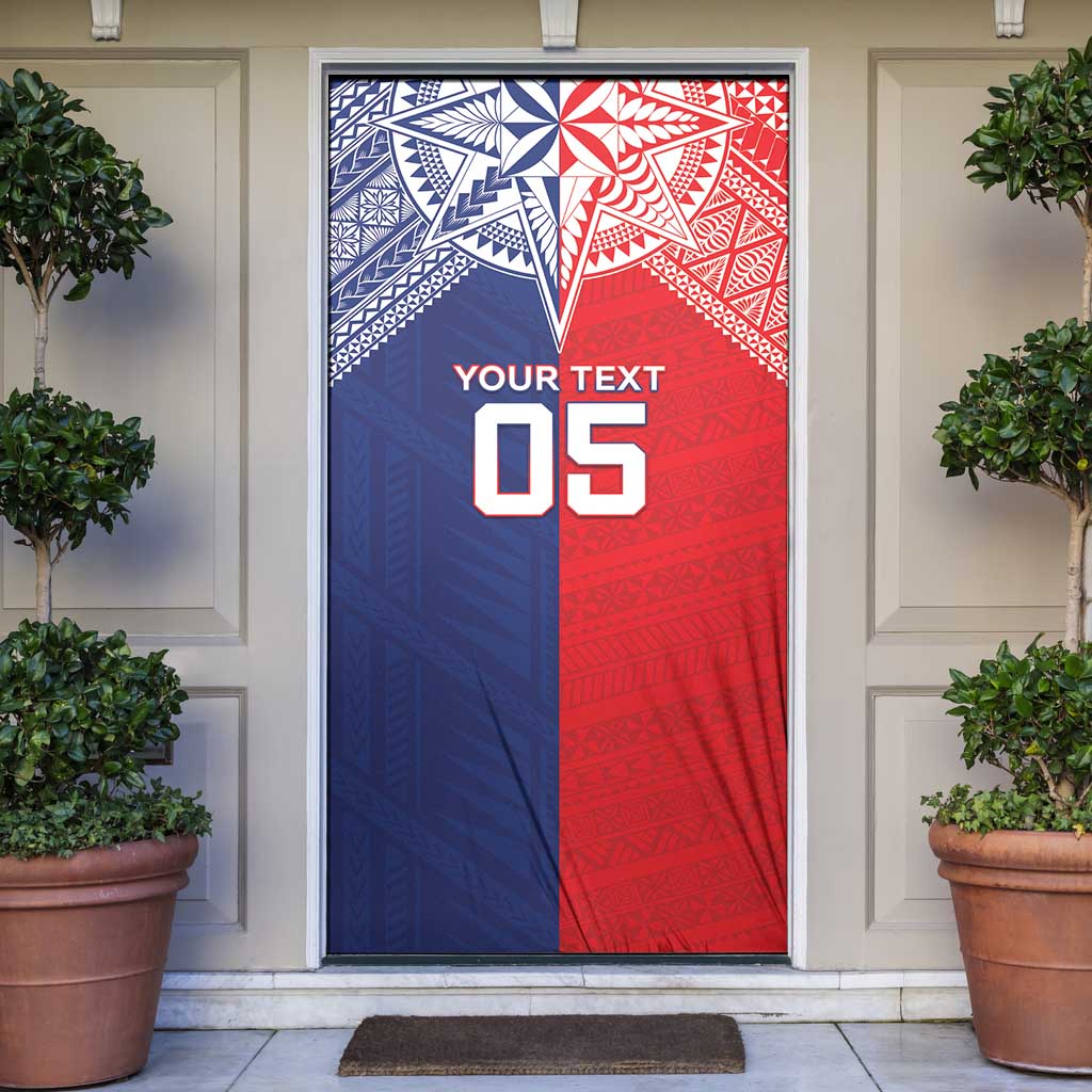 Custom Rugby Samoa And Tonga Door Cover Toa Samoa With Mate Maa LT05 Multicolor - Polynesian Pride