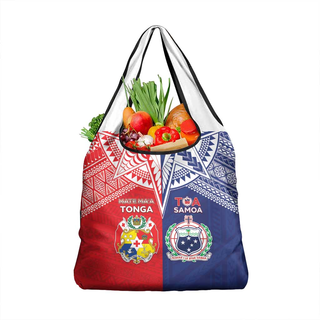 Rugby Samoa And Tonga Grocery Bag Toa Samoa With Mate Maa LT05 1-pack One Size Multicolor - Polynesian Pride
