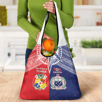 Rugby Samoa And Tonga Grocery Bag Toa Samoa With Mate Maa LT05 - Polynesian Pride