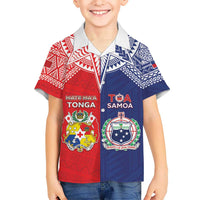 Custom Rugby Samoa And Tonga Hawaiian Shirt Toa Samoa With Mate Maa LT05 - Polynesian Pride