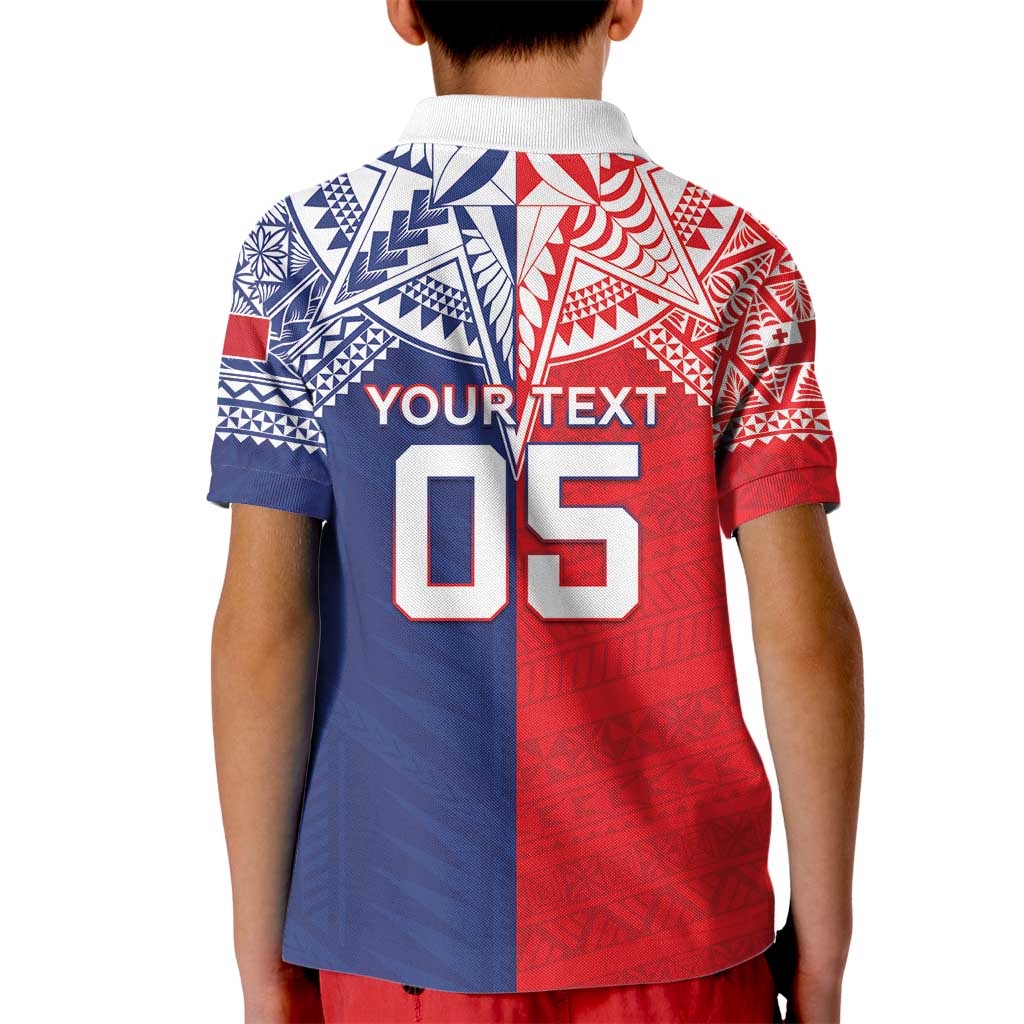 Custom Rugby Samoa And Tonga Kid Polo Shirt Toa Samoa With Mate Maa LT05 - Polynesian Pride