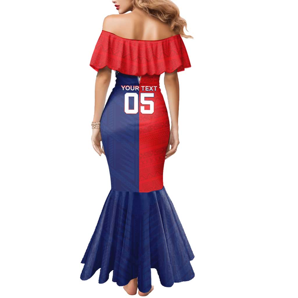 Custom Rugby Samoa And Tonga Mermaid Dress Toa Samoa With Mate Maa LT05 - Polynesian Pride