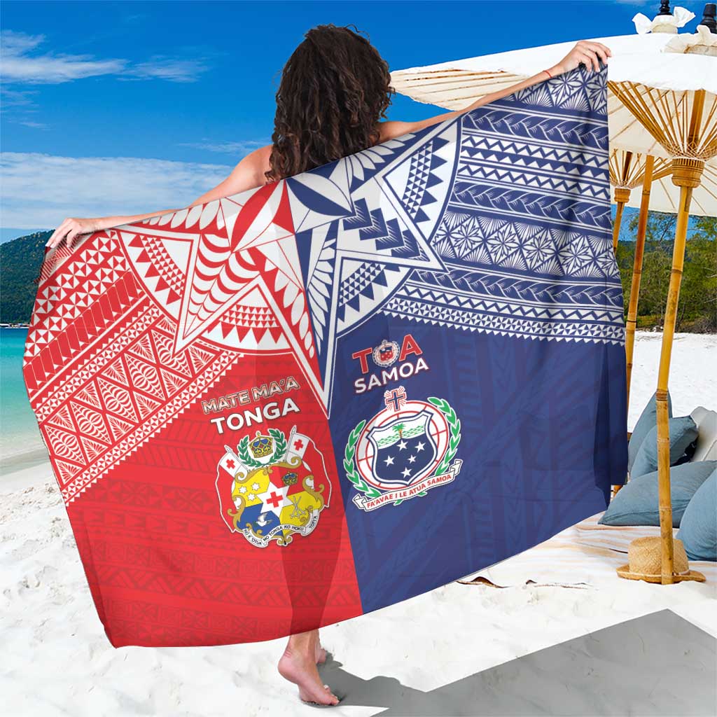 Rugby Samoa And Tonga Sarong Toa Samoa With Mate Maa LT05 One Size 44 x 66 inches Multicolor - Polynesian Pride