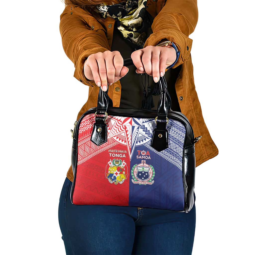 Rugby Samoa And Tonga Shoulder Handbag Toa Samoa With Mate Maa LT05 One Size Multicolor - Polynesian Pride