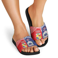 Rugby Samoa And Tonga Slide Sandals Toa Samoa With Mate Maa LT05 - Polynesian Pride
