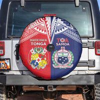 Rugby Samoa And Tonga Spare Tire Cover Toa Samoa With Mate Maa LT05 Multicolor - Polynesian Pride