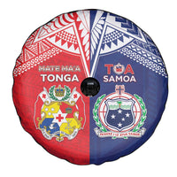 Rugby Samoa And Tonga Spare Tire Cover Toa Samoa With Mate Maa LT05 - Polynesian Pride