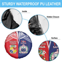Rugby Samoa And Tonga Spare Tire Cover Toa Samoa With Mate Maa LT05 - Polynesian Pride