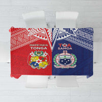Rugby Samoa And Tonga Tablecloth Toa Samoa With Mate Maa LT05 Multicolor - Polynesian Pride