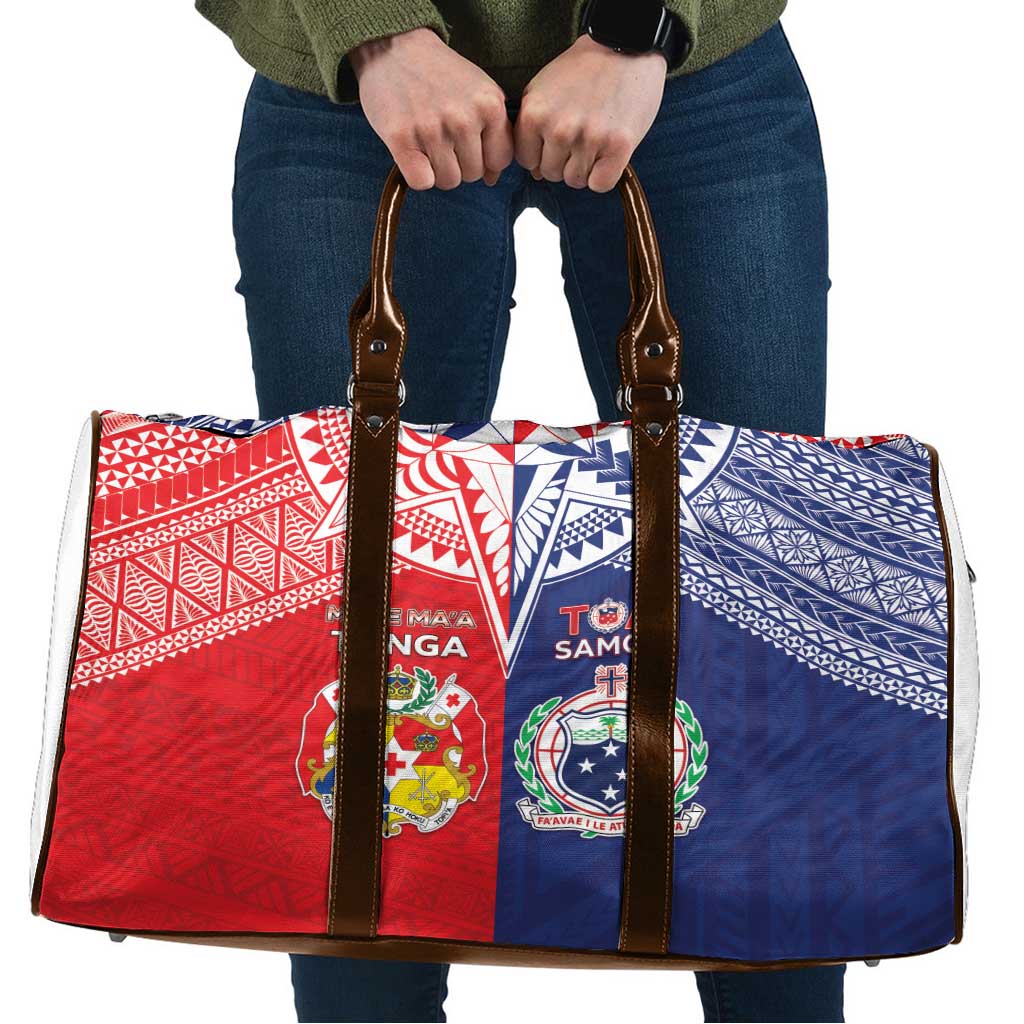 Rugby Samoa And Tonga Travel Bag Toa Samoa With Mate Maa LT05 Multicolor - Polynesian Pride