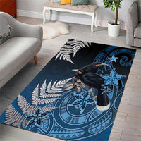 New Zealand Huia Bird Area Rug Aotearoa Maori Pattern LT05 - Polynesian Pride