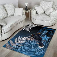 New Zealand Huia Bird Area Rug Aotearoa Maori Pattern LT05 - Polynesian Pride