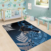 New Zealand Huia Bird Area Rug Aotearoa Maori Pattern LT05 - Polynesian Pride