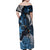 New Zealand Huia Bird Family Matching Off Shoulder Maxi Dress and Hawaiian Shirt Aotearoa Maori Pattern