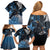 New Zealand Huia Bird Family Matching Off Shoulder Short Dress and Hawaiian Shirt Aotearoa Maori Pattern