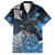 New Zealand Huia Bird Family Matching Off Shoulder Short Dress and Hawaiian Shirt Aotearoa Maori Pattern