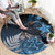 New Zealand Huia Bird Round Carpet Aotearoa Maori Pattern