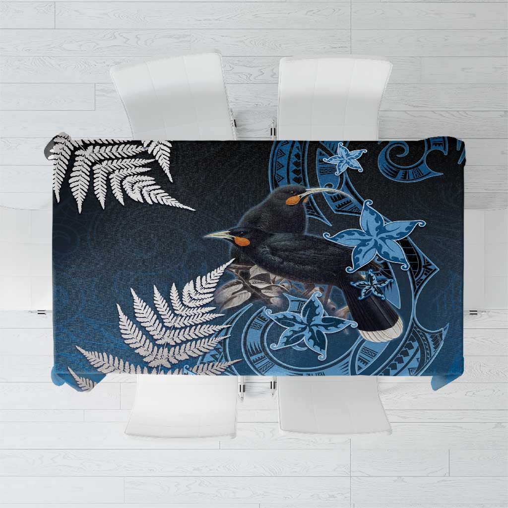 New Zealand Huia Bird Tablecloth Aotearoa Maori Pattern