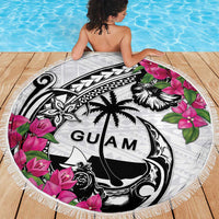 Guam Chamorro Beach Blanket Bougainvillea White Polynesian Tribal Pattern LT05 - Polynesian Pride