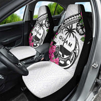 Guam Chamorro Car Seat Cover Bougainvillea White Polynesian Tribal Pattern LT05 - Polynesian Pride