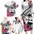 Guam Chamorro Family Matching Long Sleeve Bodycon Dress and Hawaiian Shirt Bougainvillea White Polynesian Tribal Pattern