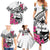 Guam Chamorro Family Matching Summer Maxi Dress and Hawaiian Shirt Bougainvillea White Polynesian Tribal Pattern