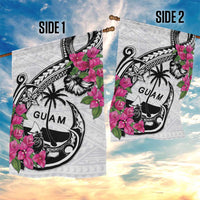 Guam Chamorro Garden Flag Bougainvillea White Polynesian Tribal Pattern LT05 - Polynesian Pride